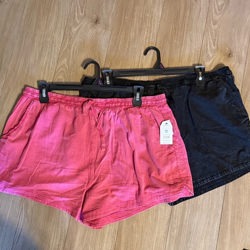 Time and Tru Women's Garment Dye Pull On Shorts, 3.5" Inseam, Size XXL